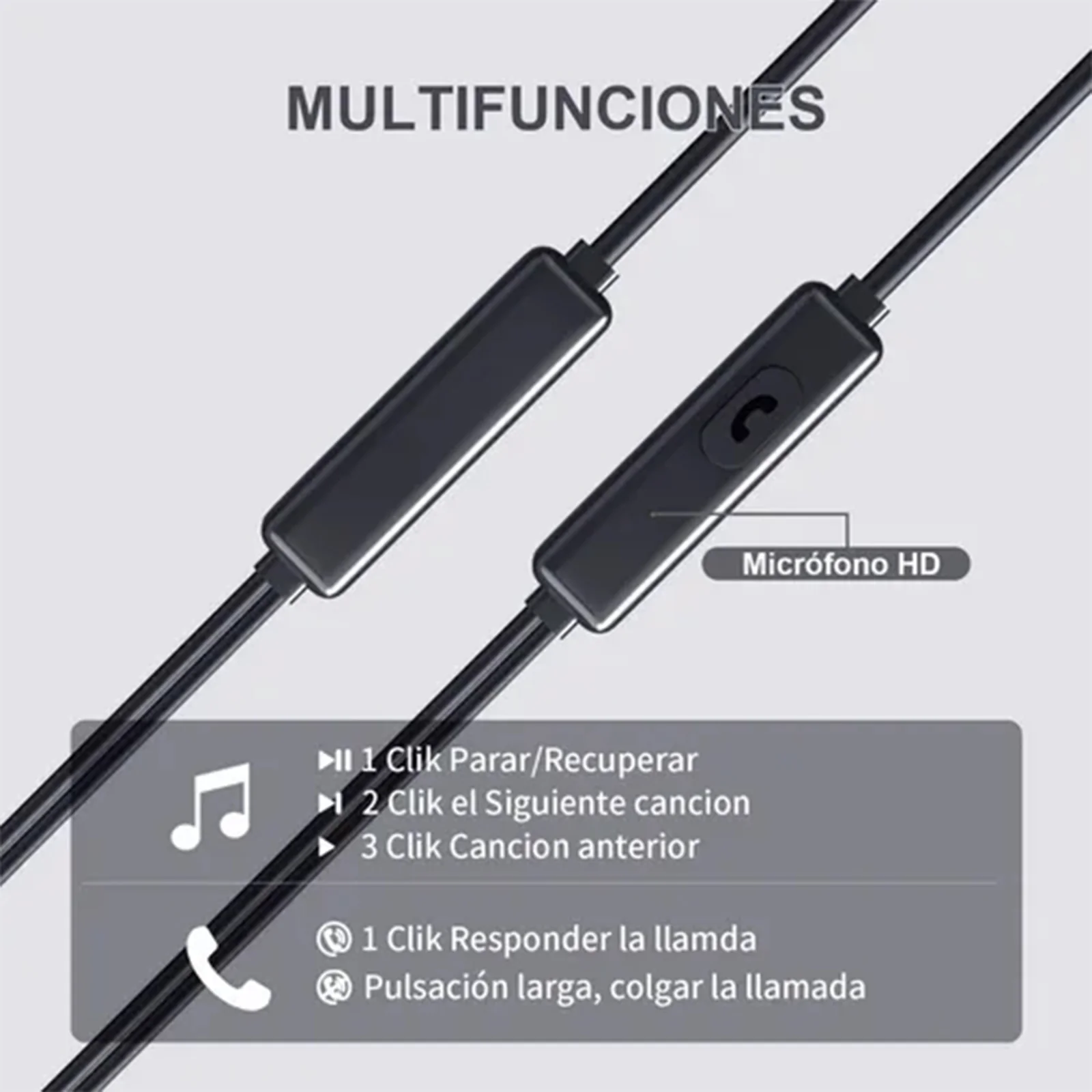 1Hora Audifonos Alambricos 3.5mm AUT117 - Imagen 2