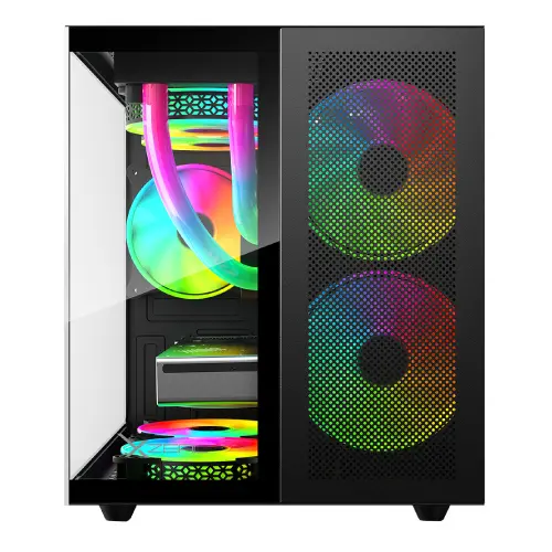 Gabinete Xzeal CUBO Mini-Tower Micro-ATX/Mini-ITX USB 2.0/3.0 sin Fuente 3 Ventiladores Instalados Negro - Imagen 2