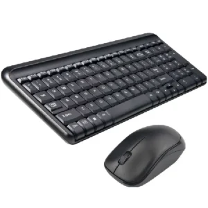 KIT TECLADO Y MOUSE QUARONI INALAMBRICO 2.4GHZ COLOR NEGRO KIQ01